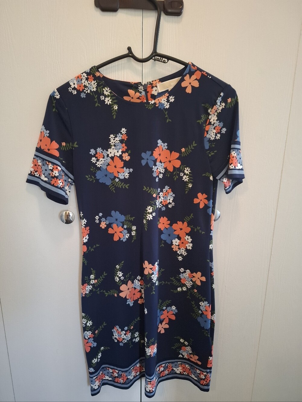 Micheal KORS Navy Floral Short-Sleeve Dress